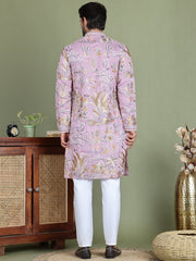 Floral Embroidered Straight Kurta Set ( JOKP 5156Purple ) [FF] [H-11-12]