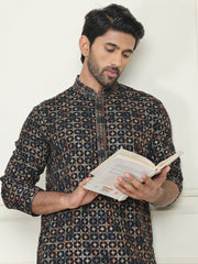 Embroidered and Sequins Viscose Rayon Kurta Set For Men ( JOKP P 5173 Yellow ) [FF] [J-3-4]