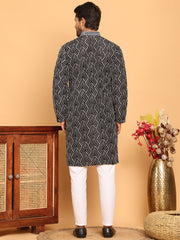 Embroidered straight Kurta with Pyjamas ( JOKP P 5187 Black ) [FF] [J-2]