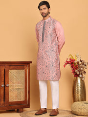 Sequins & Embroidered straight Kurta with Pyjamas ( JOKP P 5189 Magenta ) [FF] [I-1-4]
