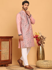 Sequins & Embroidered straight Kurta with Pyjamas ( JOKP P 5189 Magenta ) [FF] [I-1-4]