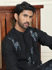 Animal Embroidered Kurta Pyjama Set ( JOKP P 5196 Blue ) [FF] [H-7]