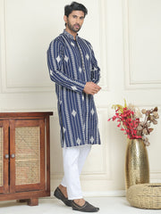 Embroidery and mirror work straight Kurta Set, ( JOKP P 5199 Navy ) [FF] [ I1 & I2 ]