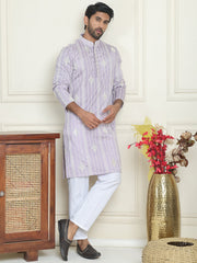 Embroidery and mirror work straight Kurta Set, ( JOKP P 5199 lavender ) [FF] [ I1 & I2 ]
