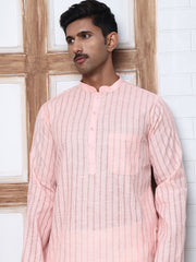 Men's Cotton Striped Kurta Pyjama Set ( JOKP P 5207 P 5207Peach ) [FF] [R-2-3]