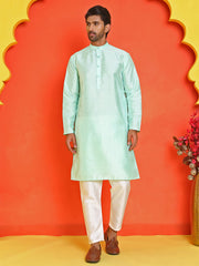 Solid Silk Kurta with Pyjamas ( JOKP P 5209 Green ) [FF] [(636) BASEMENT]