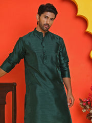 Solid Silk Kurta with Pyjamas ( JOKP P 5209 Olive ) [FF] [(636) BASEMENT]