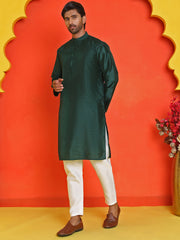 Solid Silk Kurta with Pyjamas ( JOKP P 5209 Olive ) [FF] [(636) BASEMENT]