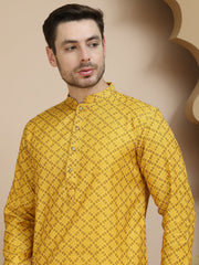 Jacquard Silk Straight Kurta Pyjama Set ( JOKP P 5211 Mustard ) [FF] [K-4]
