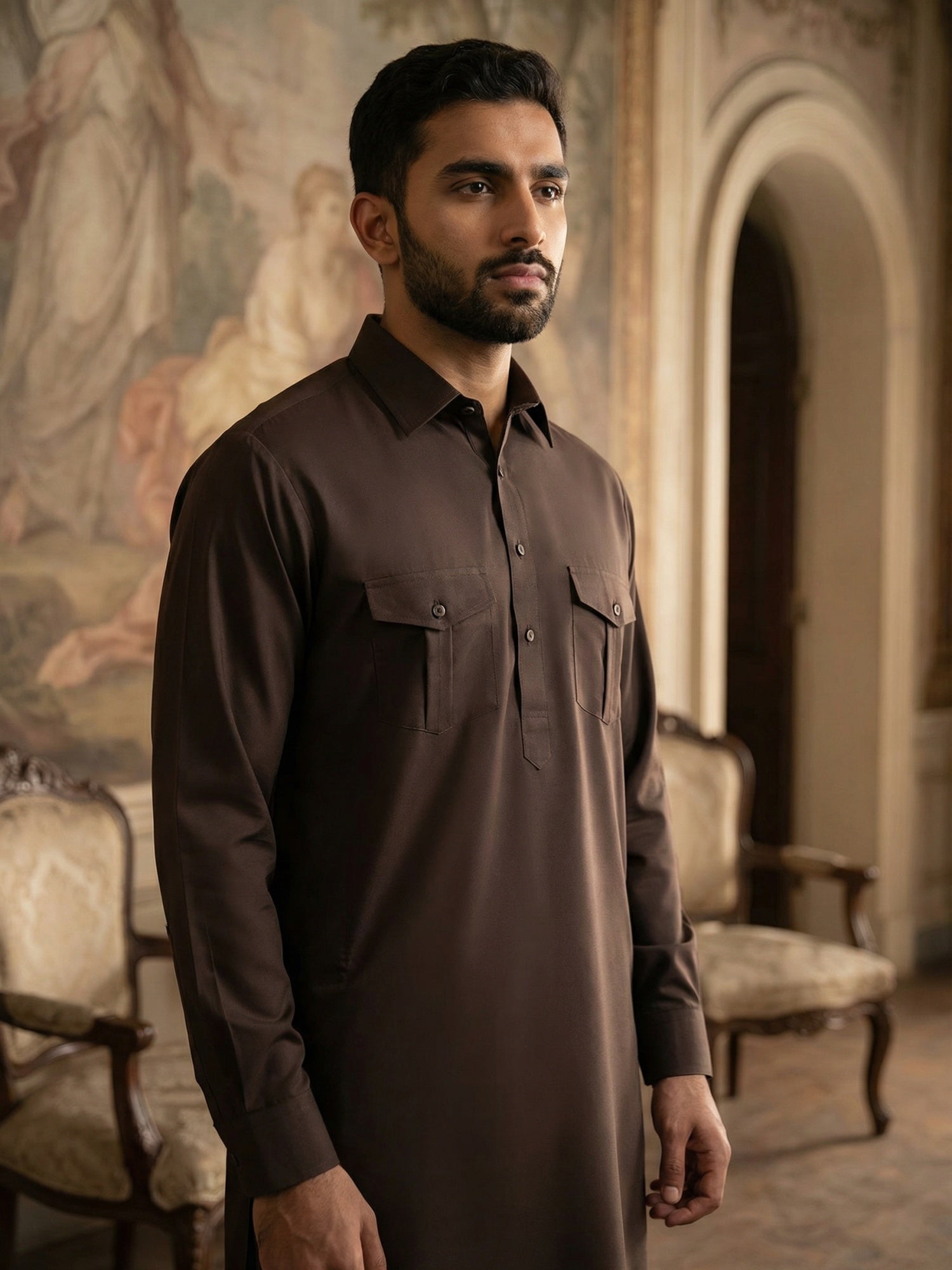 DesiQlo Men Solid Kurta Pyjama Set - Multicolor