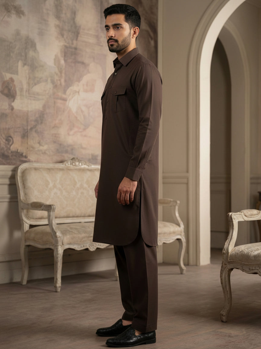 DesiQlo Men Solid Kurta Pyjama Set - Multicolor