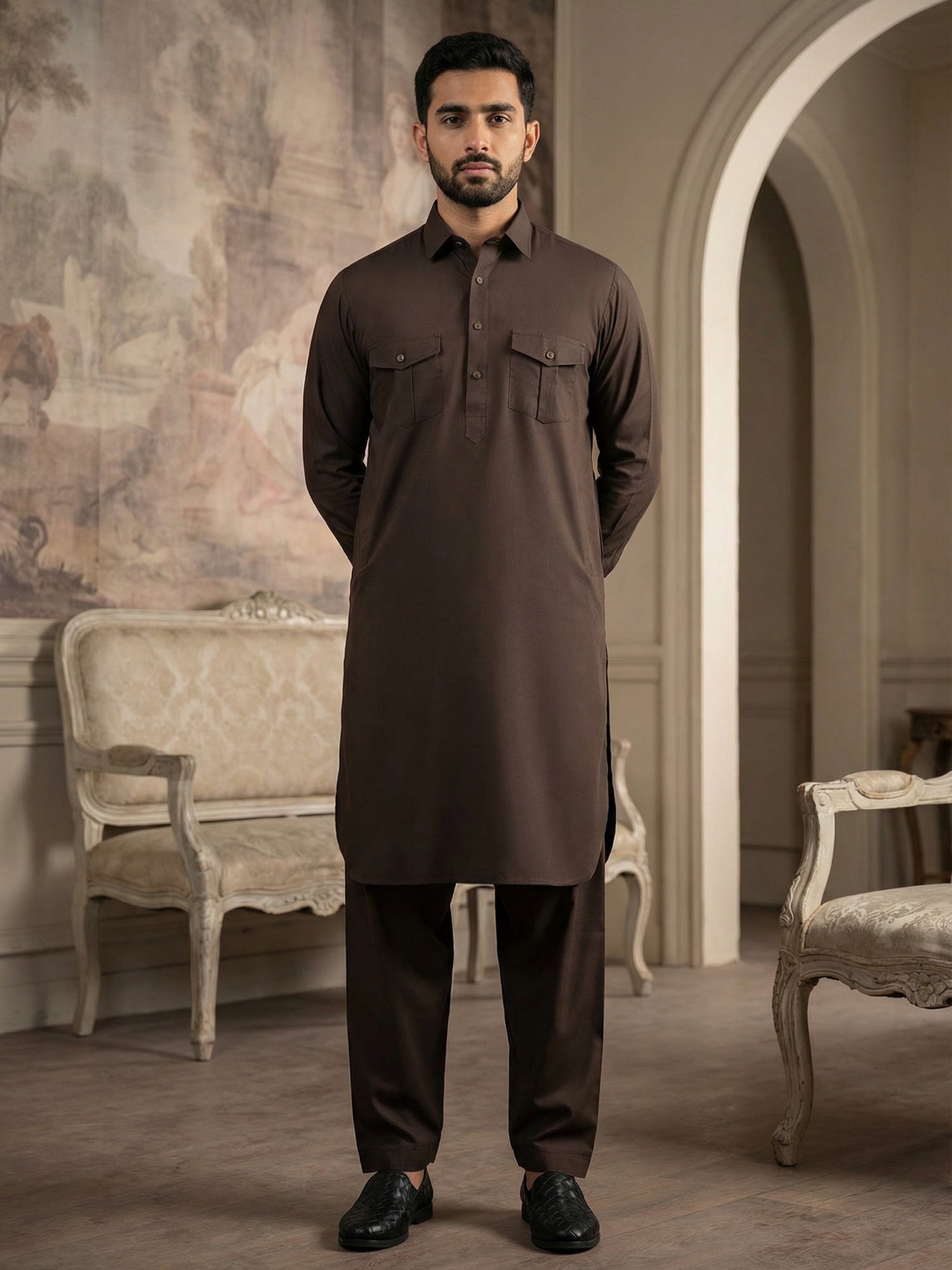 DesiQlo Men Solid Kurta Pyjama Set - Multicolor