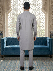 Men's Solid Pathani Kurta with Salwar ( JOKP 5212Grey ) [FF] [O-15-16]