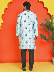 Chikankari Embroidered Kurta Pyjama For Men ( JOKP B-P 5213 Sky )