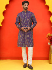 Printed Silk Blend Straight Kurta Set ( JOKP P 5218 Purple ) [FF] [M-5-6]