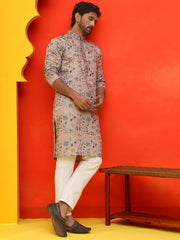 Embroidered Kurta Set For Men ( JOKP P 5227 Cream ) [FF] [E-3-4]