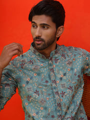 Embroidered Kurta Set For Men ( JOKP P 5227 Sky ) [FF] [E-3-4]