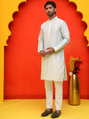 Embroidered and mirror work straight Kurta Set For Men, ( JOKP P 5231 Multi ) [FF] [D-2]