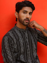Self Design Cotton Straight Kurta Set ( JOKP P 5232 Black ) [FF] [H-3]