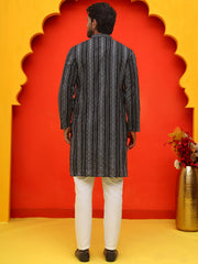 Self Design Cotton Straight Kurta Set ( JOKP P 5232 Black ) [FF] [H-3]