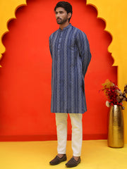 Self Design Cotton Straight Kurta Set ( JOKP P 5232 Blue ) [FF] [H-3]