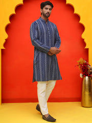 Self Design Cotton Straight Kurta Set ( JOKP P 5232 Blue ) [FF] [H-3]