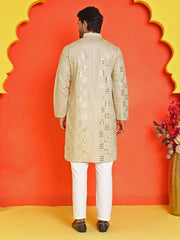 Embroidered & Sequins Kurta Pyjama ( JOKP P 5233 Pista ) [FF] [S-2-3]