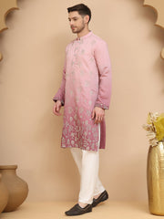 Ombre & Embroidered Kurta Pyjama Set ( JOKP P 5257 Pink ) [FF] [Q-9]