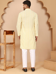 Embroidered Cotton Kurta with Churidar (JOKP P 5264 Yellow ) [FF] [O-10]