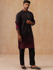 Men’s Ombre Kurta with Pyjama (JOKP B-P 5291 Black )