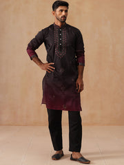 Men’s Ombre Kurta with Pyjama (JOKP B-P 5291 Black )