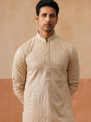 Men’s Festive Kurta Set with Intricate Embroidery ( JOKP P 5293 P 5293Golden ) [FF] [ I2 ]