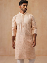 Men’s Festive Kurta Set with Intricate Embroidery ( JOKP P 5293 P 5293Peach ) [FF] [ I2 ]