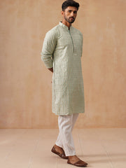 Men’s Festive Kurta Set with Intricate Embroidery ( JOKP P 5293 P 5293Sea-Green ) [FF] [ I2 ]
