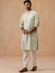 Men’s Festive Kurta Set with Intricate Embroidery ( JOKP P 5293 P 5293Sea-Green ) [FF] [ I2 ]