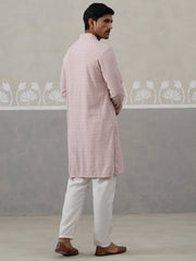 Men Embroidered Viscose Rayon Kurta with Pyjama ( JOKP P 5305 P 5305Peach ) [FF] [E-7-8]