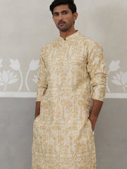 Designer Silk Blend Kurta Pyjama for Men ( JOKP P 5309 P 5309Golden ) [FF] [A-1-4]