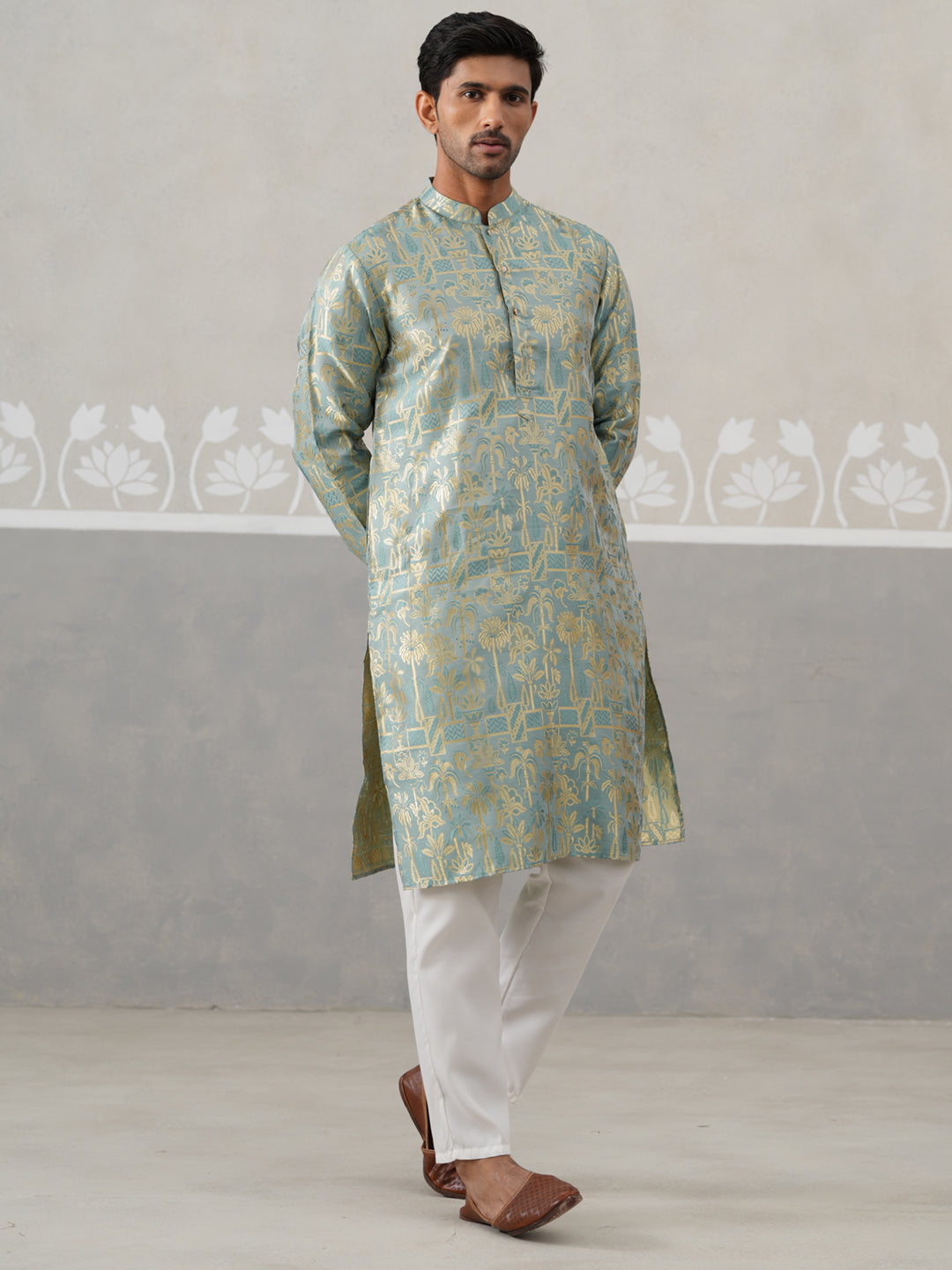 DesiQlo Men Self Design Kurta Pyjama Set - Multicolor