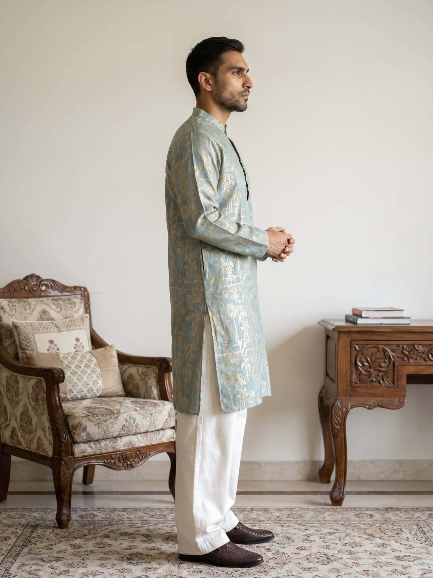 DesiQlo Men Woven Design Kurta Pyjama Set - Multicolor