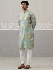 Designer Silk Blend Kurta Pyjama for Men ( JOKP P 5309 P 5309Sea-Green ) [FF] [A-1-4]