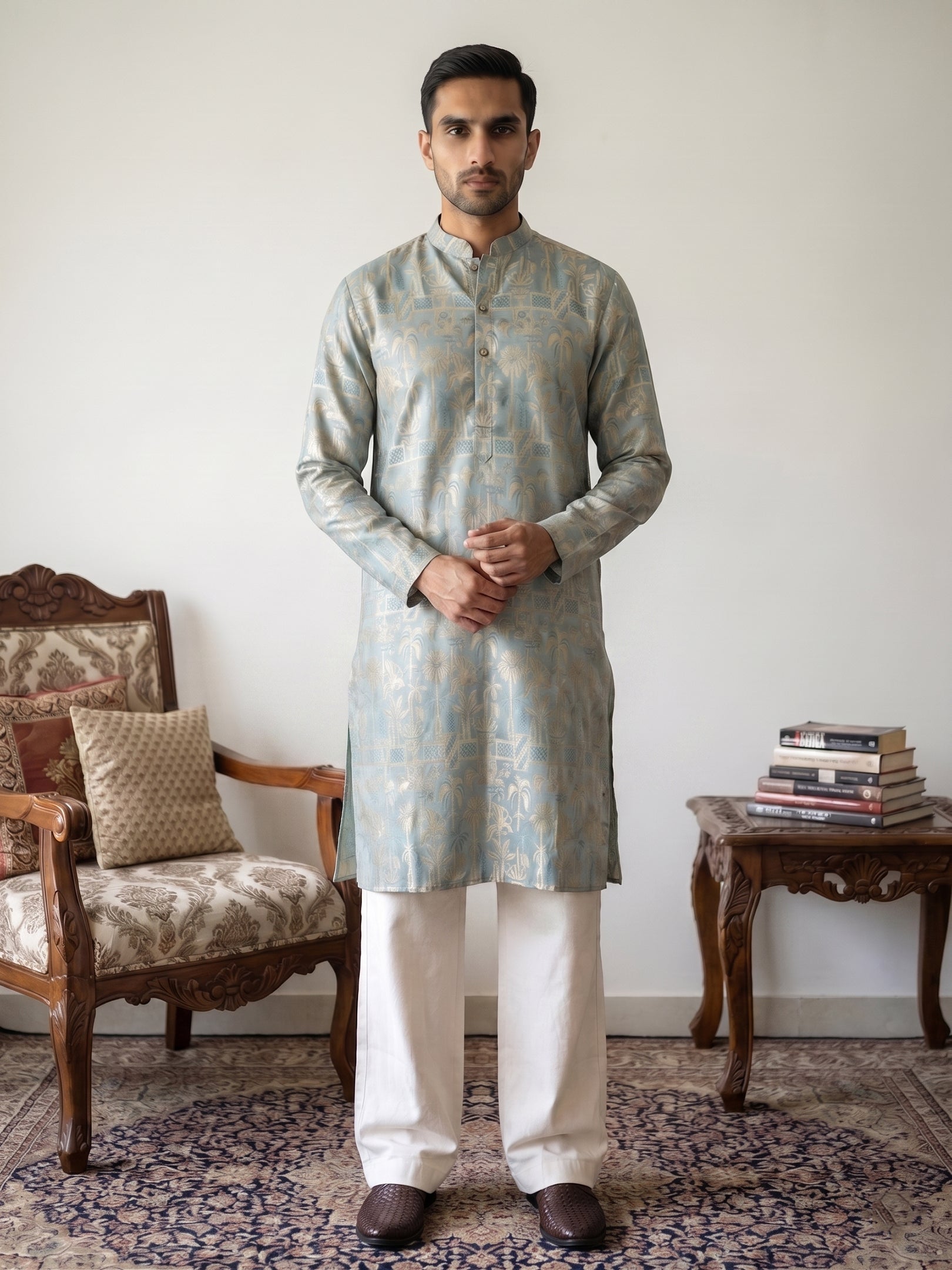 DesiQlo Men Woven Design Kurta Pyjama Set - Multicolor