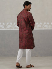 Silk Blend Designer Kurta Pyjama for Men ( JOKP P 5311 P 5311Maroon ) [FF] [A-1-4]