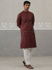 Silk Blend Designer Kurta Pyjama for Men ( JOKP P 5311 P 5311Maroon ) [FF] [A-1-4]