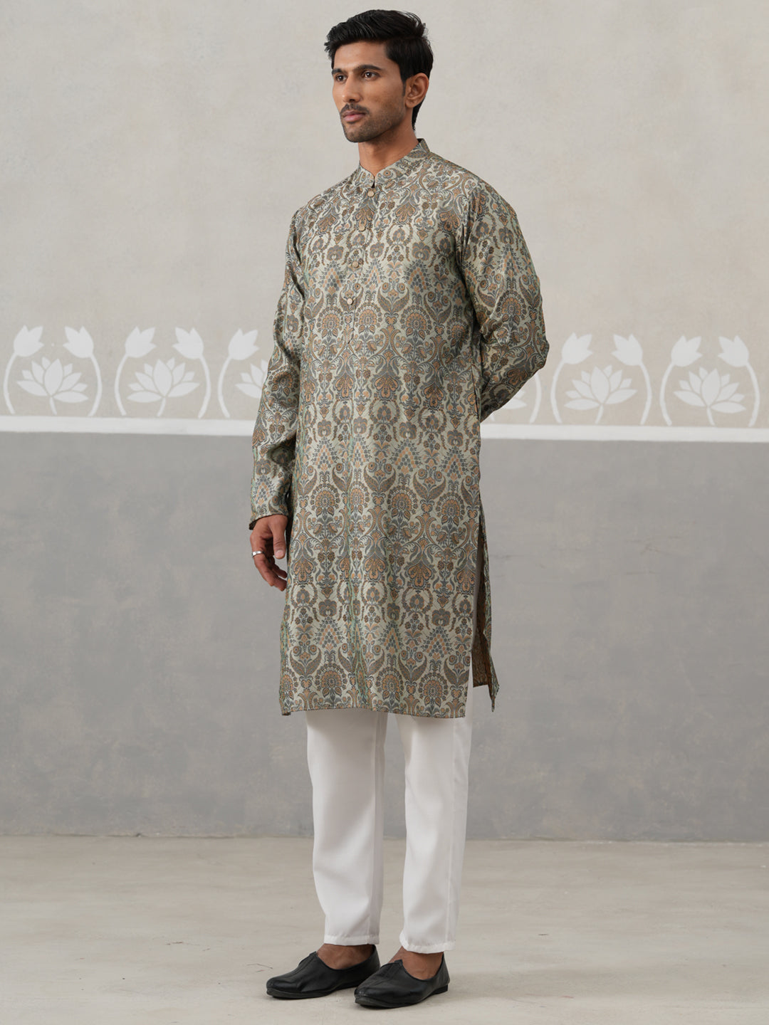 DesiQlo Men Self Design Kurta Pyjama Set - Multicolor - JOKP_P_5311Sea