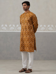 Silk Blend Woven Design Kurta Pyjama Set ( JOKP P 5312 P 5312Mustard ) [FF] [A-1-4]