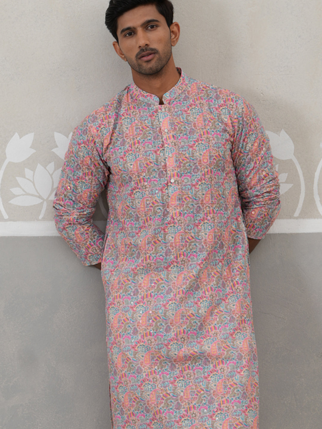 DesiQlo Men Embroidered Kurta Pyjama Set - Multicolor - JOKP_P_5314Mul