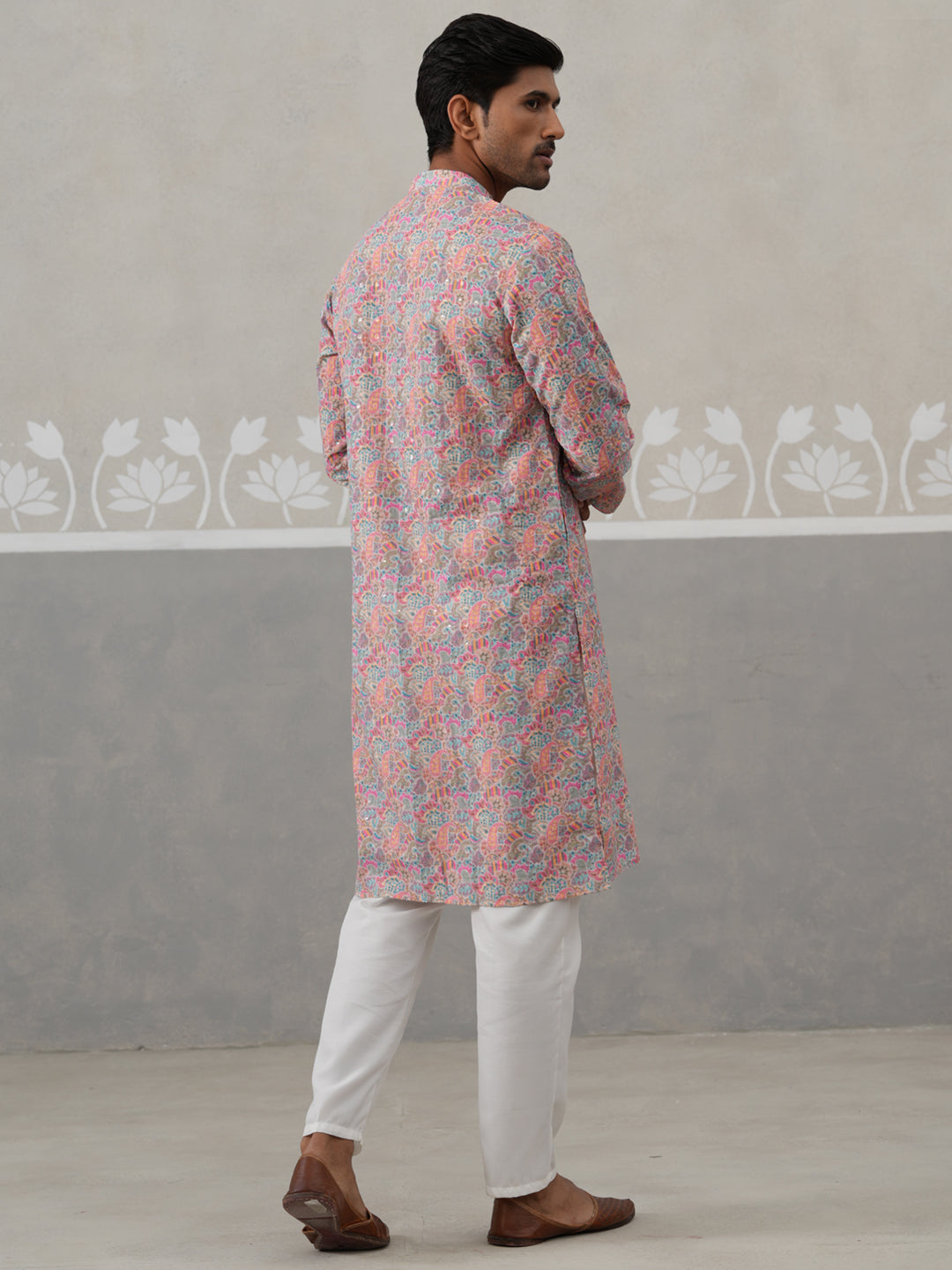 DesiQlo Men Embroidered Kurta Pyjama Set - Multicolor - JOKP_P_5314Mul