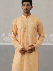 Printed and Emrbroidered Kurta Pyjama Set ( JOKP P 5314Orange ) [FF] [C-10]
