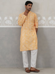 Printed and Emrbroidered Kurta Pyjama Set ( JOKP P 5314Orange ) [FF] [C-10]