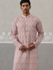 Printed and Emrbroidered Kurta Pyjama Set ( JOKP P 5314 P 5314Peach ) [FF] [C-10]